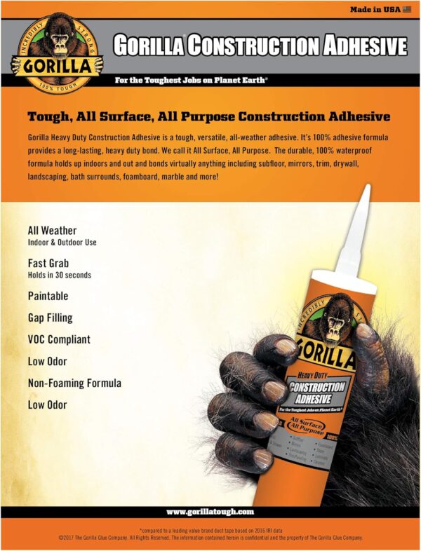 Gorilla Heavy Duty Adhesive, 9oz, White, Pack of 12 - Image 2