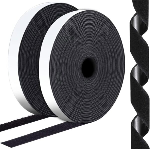 82ft Black Hook Loop Tape Adhesive Picture Hanging Strips