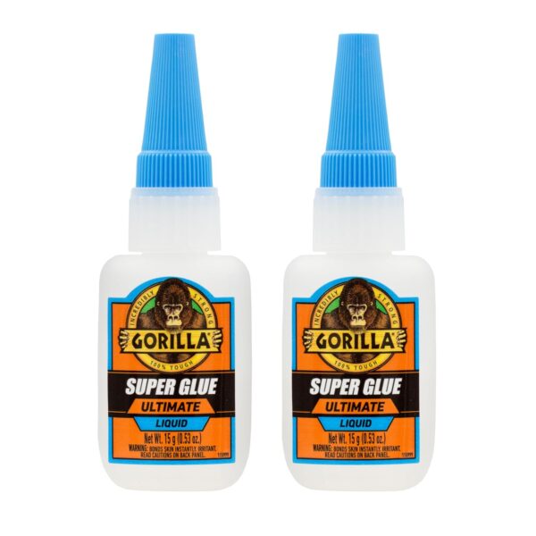 Gorilla Super Glue: Fast-Setting Adhesive for Quick Fixes, 15g (Pack of 2)