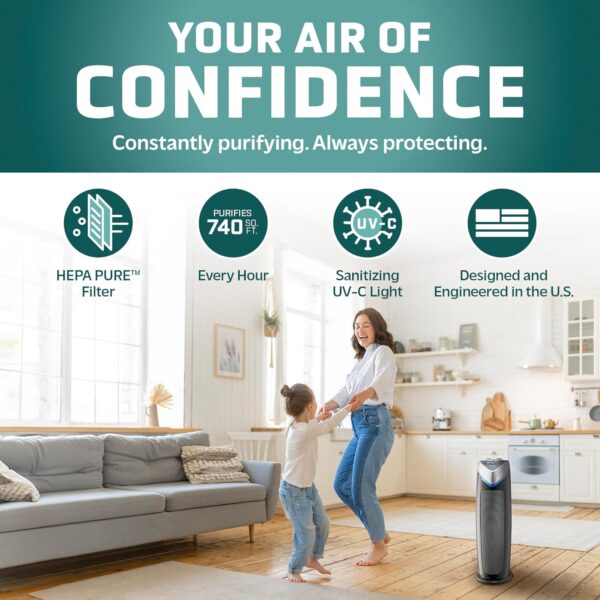 GermGuardian Air Purifier: HEPA Filter, Large Room Coverage - Image 2