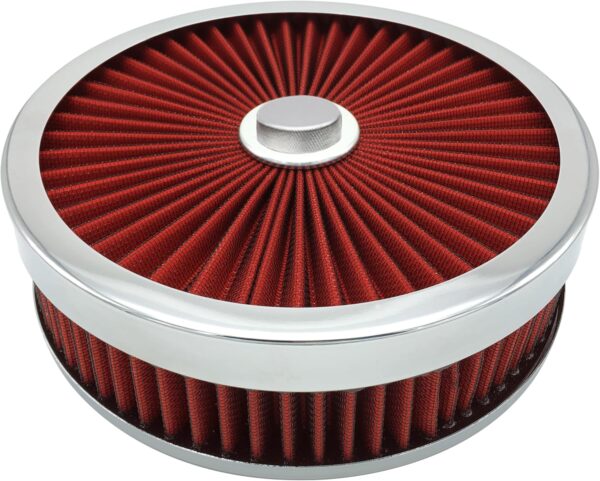 6''X2'' Red Air Filter Kit for V8 Carburetor Engines - Image 3