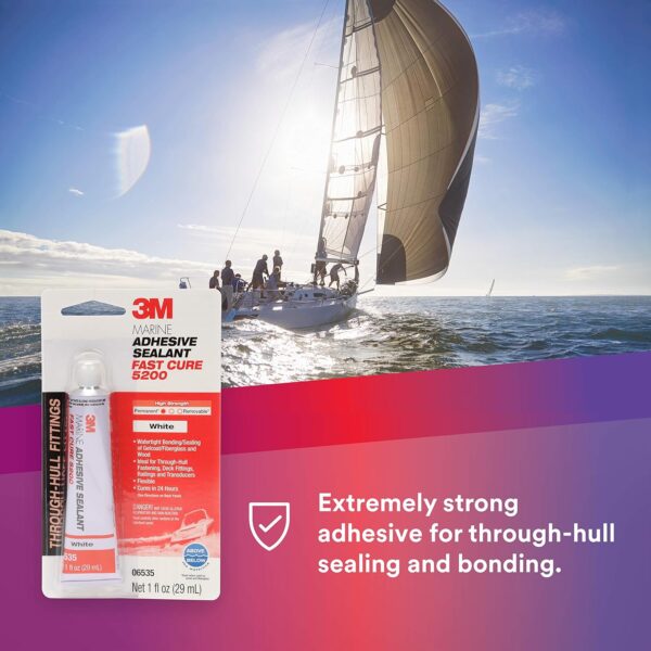 3M Marine Adhesive Sealant Fast Cure 5200 (06535) 1 fl oz Tube - Image 2