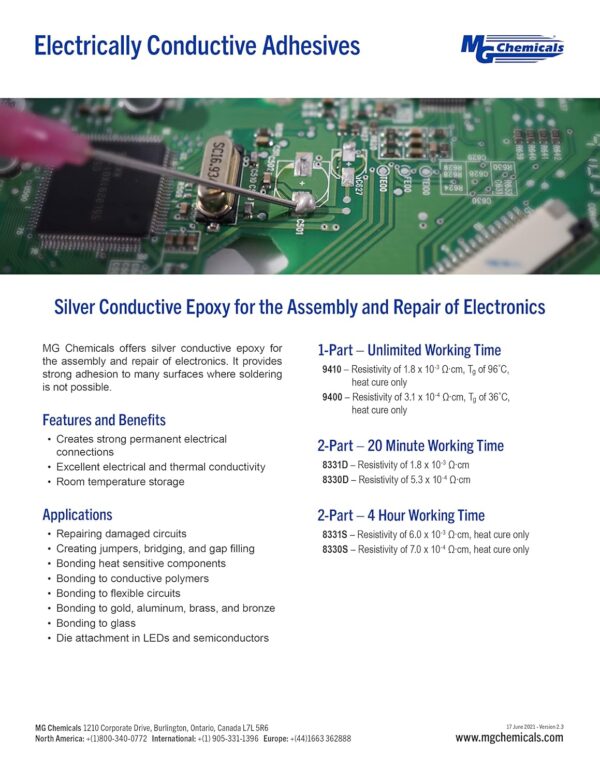MG Chemicals 8331S Silver Epoxy Adhesive Kit - High Conductivity - Image 2