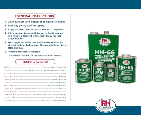 HH-66 Vinyl Cement, 4 oz. - RH Adhesives - Image 3