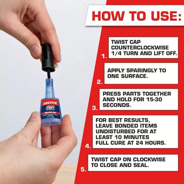 Loctite Clear Super Glue for Leather, Wood, Metal - 0.17 oz Bottle - Image 2