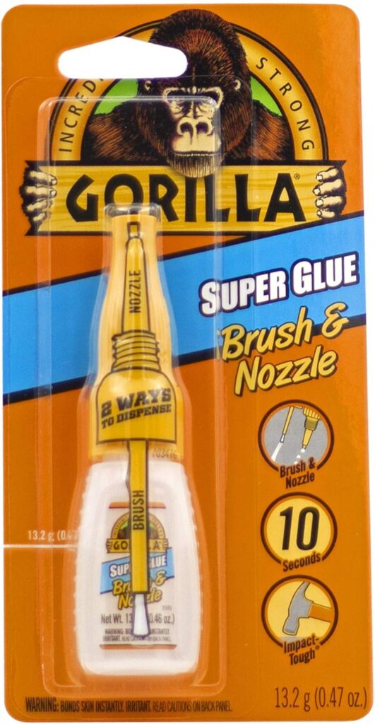 Gorilla Super Glue, 13.2g, Clear, Brush & Nozzle Applicator