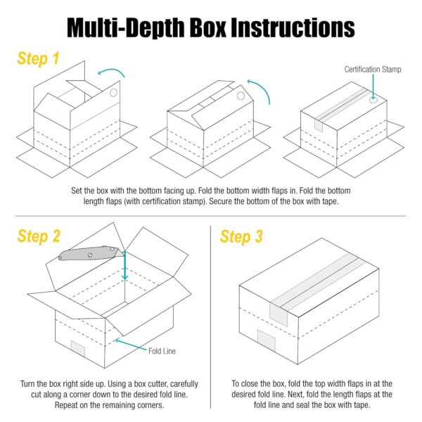 Multi-Depth Corrugated Boxes, 20" x 16" x 14", Kraft (Pack of 20) - Image 5