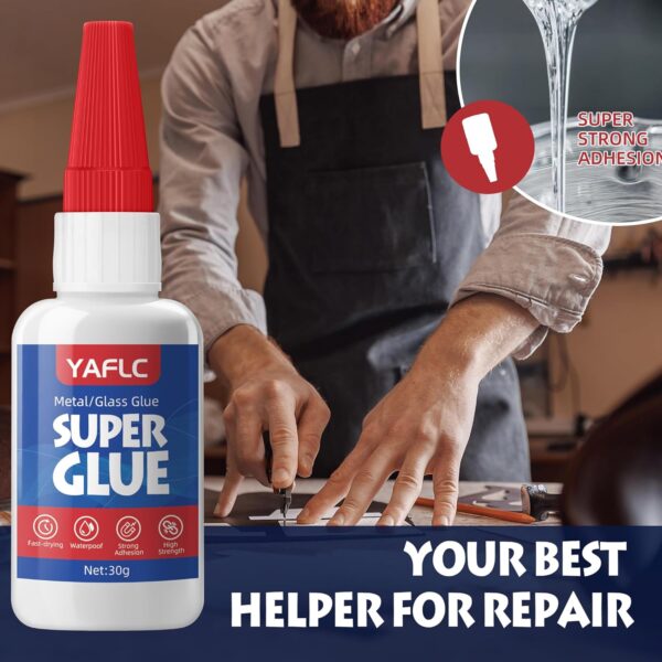 YAFLC 30g Super Glue for Ceramic, Plastic, Metal, Wood - Image 4