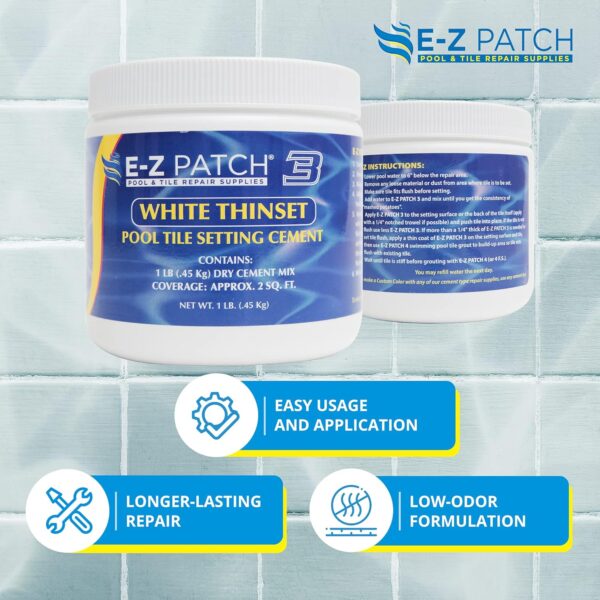 E-Z Patch 3 Pool Tile Thinset Cement (1 lb) - Image 2