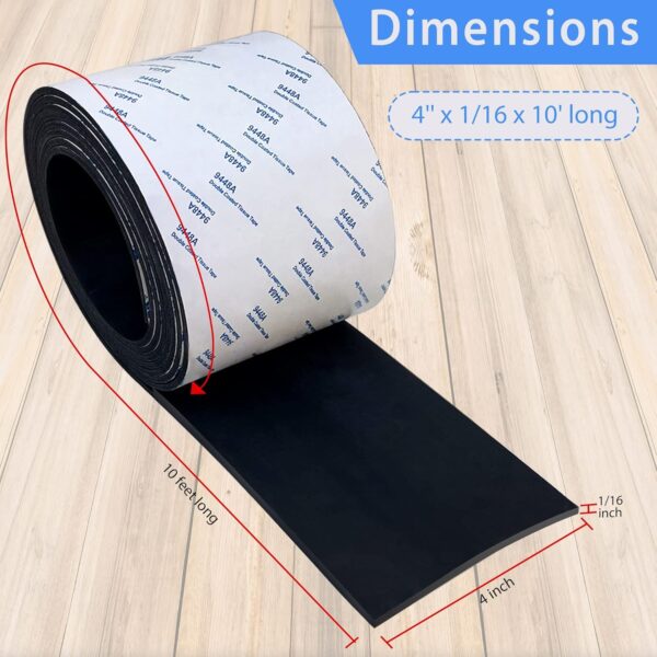 Neoprene Rubber Strip: DIY Gaskets, Crafts, Flooring, Anti-Slip (4''x10') - Image 3