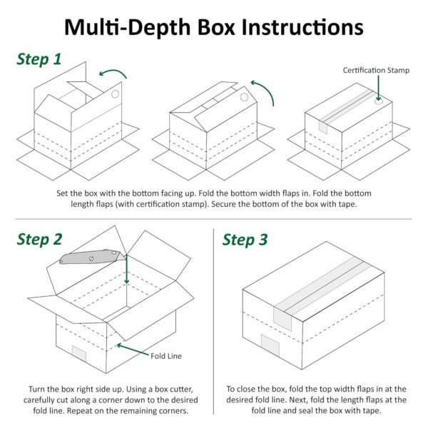 25 Pack 12x12x18 Multi-Depth Cardboard Shipping Boxes - Image 5