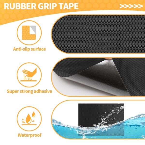 Aobrill Rubber Grip Tape: 10 Pcs Non-Slip, Cuttable, Heat Resistant - Image 4