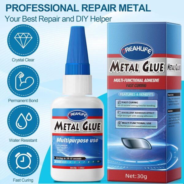 Metal Repair Super Glue, 30g Adhesive for Stainless Steel - Image 4