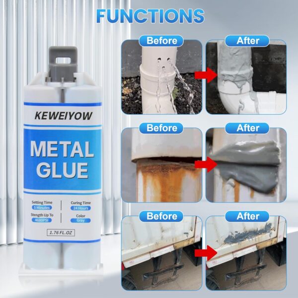 1.76oz Metal Epoxy Glue for Metal, Plastic, Steel, Ceramic - Image 3