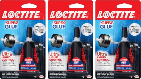 Loctite Super Glue Ultra Liquid Control, Clear - 3 Pack