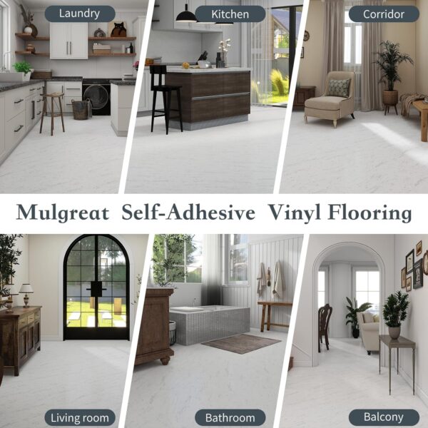 MULGREAT Peel and Stick Vinyl Flooring, 12''x12'', 10pcs, 10 Sq. Ft - Image 6