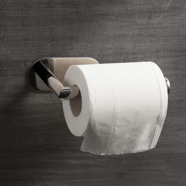 HITSLAM Chrome Self Adhesive Toilet Paper Holder for Bathroom - Image 6