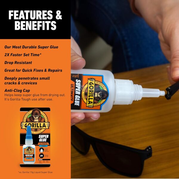 Gorilla Super Glue: Fast-Setting Adhesive for Quick Fixes, 15g (Pack of 2) - Image 4