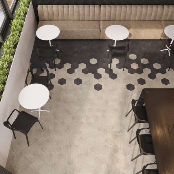 Luxury Vinyl Floor Tiles | Glue Down | 25 Hexagon Tiles | MosaiCore | 12.25 Sq. Ft. - Image 2