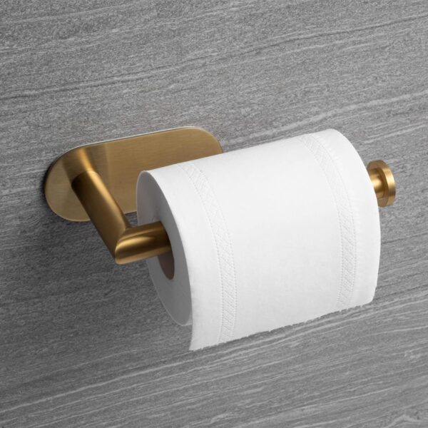 Gold Toilet Paper Holder Adhesive for Bathroom - Image 7