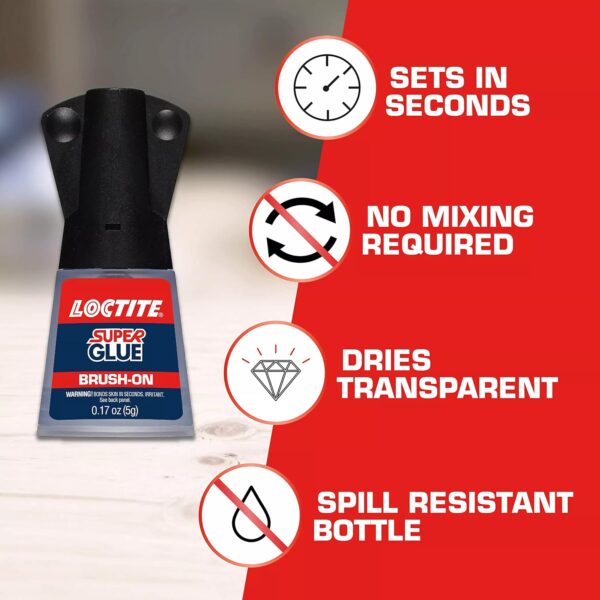 Loctite Clear Super Glue for Leather, Wood, Metal - 0.17 oz Bottle - Image 4