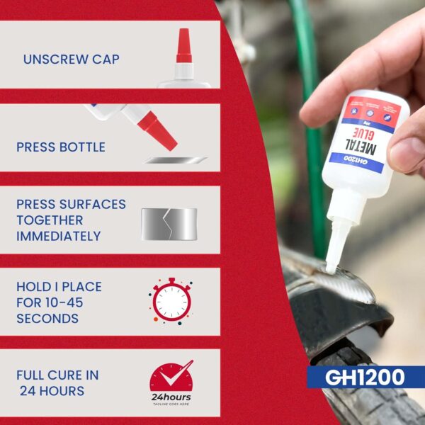 GH1200 Metal Glue: Crystal Clear, Heat & Cold Proof - Image 6