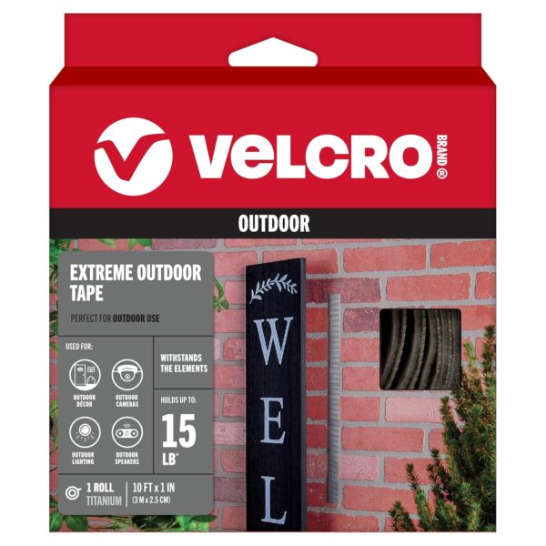 VELCRO Brand Extreme Outdoor Tape | 10Ft x 1 In | Holds 15 lbs