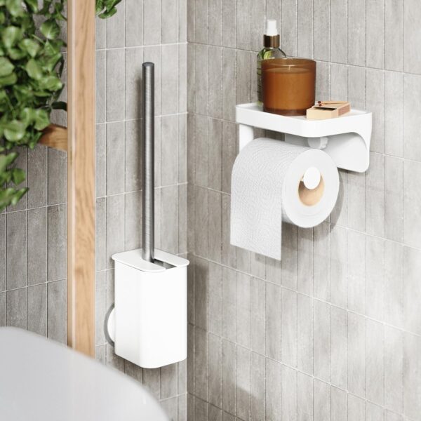 Umbra Flex Toilet Paper Holder & Shelf, White - Image 2