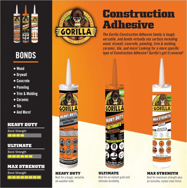 Gorilla Heavy Duty Adhesive, 2.5oz, White, Pack of 2 - Image 3