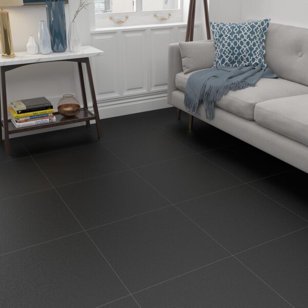 Decotalk Black Peel and Stick Vinyl Floor Tiles, 12"x12", 3 Tiles - Image 4