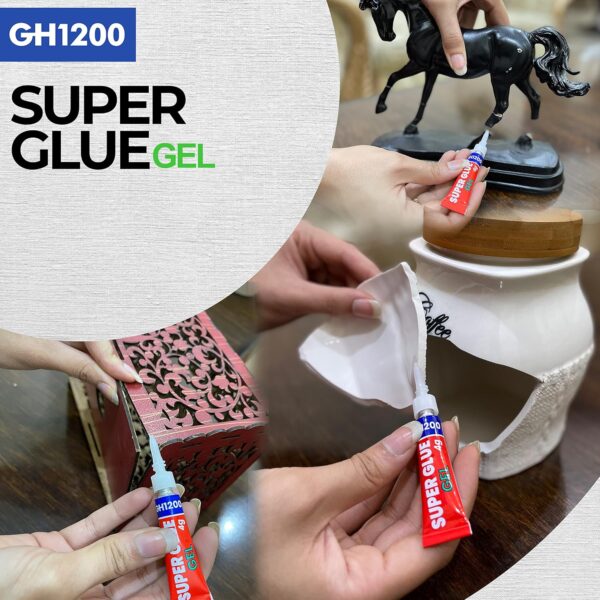 5-Pack Super Glue Gel with Anti Clog Cap - Strong Adhesive for DIY Crafts - Image 5