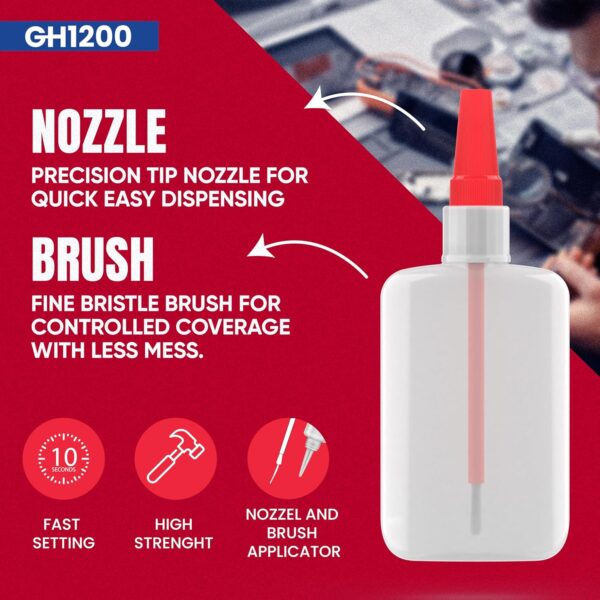 GH1200 2-in-1 Super Glue with Brush Applicator & Nozzle - Image 2