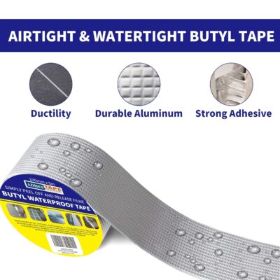 ADHES Butyl Tape 2 Inch x 16 Feet, Waterproof Sealant for RV, Window, Boat Repair - Image 2