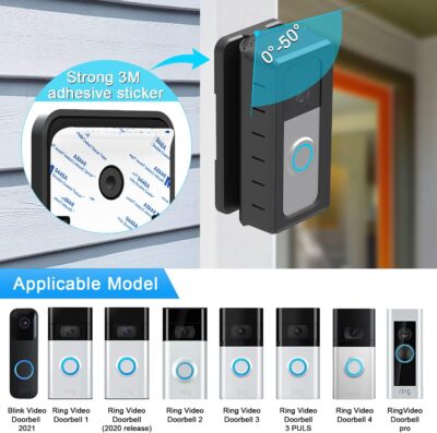 Adhesive Video Doorbell Mount with Adjustable Angle Bracket - Image 3