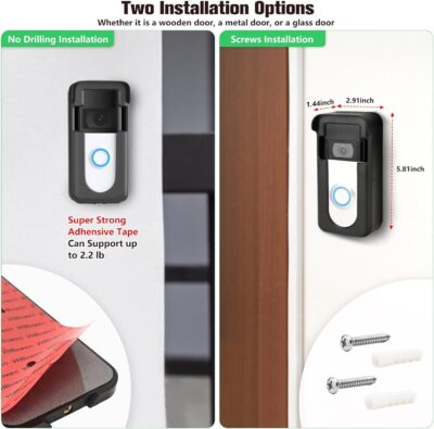 Adhesive Mount for Rlng Video Doorbell, No-Drill, Easy Installation - Image 3