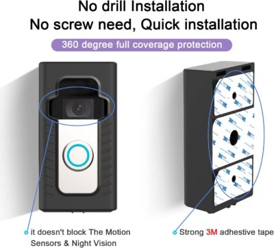 Adhesive Mount for Video Doorbell 1/2/3/4, No-Drilling Bracket - Image 5