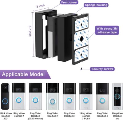 Adhesive Mount for Video Doorbell 1/2/3/4, No-Drilling Bracket - Image 3