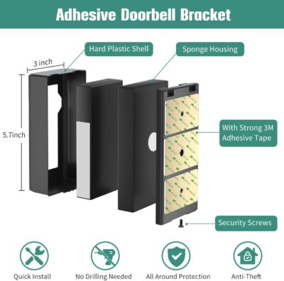 Adhesive Doorbell Mount for Video Doorbell and Blink Cameras - Image 6