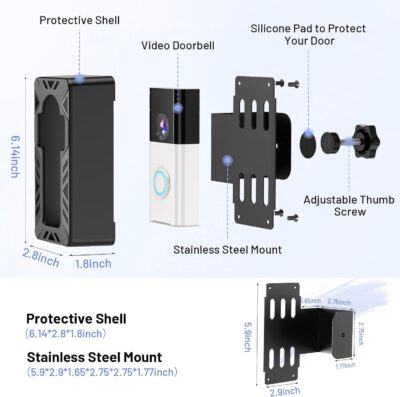 No-Drill Anti-Theft Video Doorbell Mount for Home/Apartment - Image 7