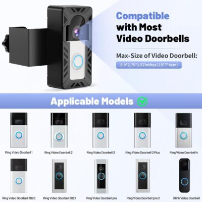 No-Drill Anti-Theft Video Doorbell Mount for Home/Apartment - Image 5