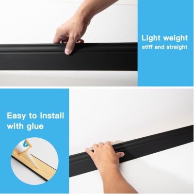 Art3d Black Wall Baseboard Molding Trim 8-Pack - Image 8