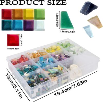 Assorted Iridescent Crystal Mosaic Tiles for Crafts, 1.5lb - Image 3