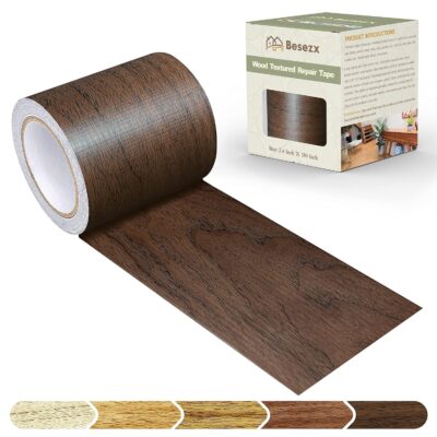 Besezx Wood Grain Repair Tape, 2.4" X180' (Dark Oak)