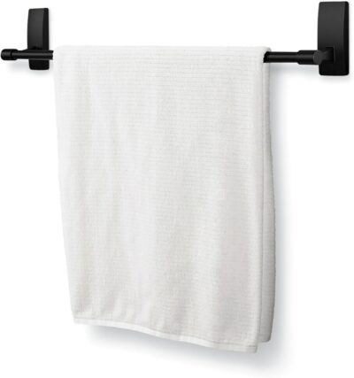 Matte Black Towel Bar with Water Resistant Command Strips - Image 6