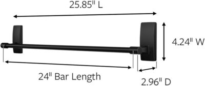 Matte Black Towel Bar with Water Resistant Command Strips - Image 3