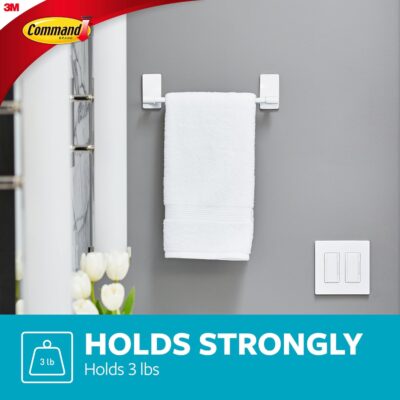 Matte Black Command Hand Towel Bar: 9" Holds 3 lbs - Image 3