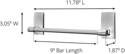 Satin Nickel Hand Towel Bar with 4 Command Strips - Image 2