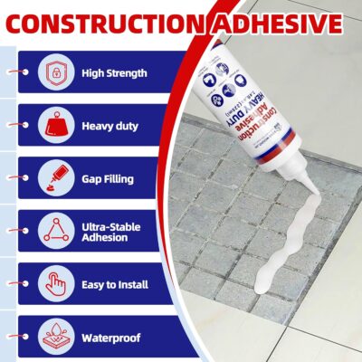 Heavy Duty Construction Adhesive for Tile, Concrete, Stone, Waterproof - Image 2