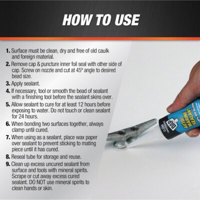 Dap 00694 2.8oz Silicone Rubber Sealant, Clear - Image 3