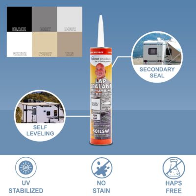 Dicor 501LSW-1 Self-Leveling Sealant - 10.3 Oz, White, RV Roofing - Image 4